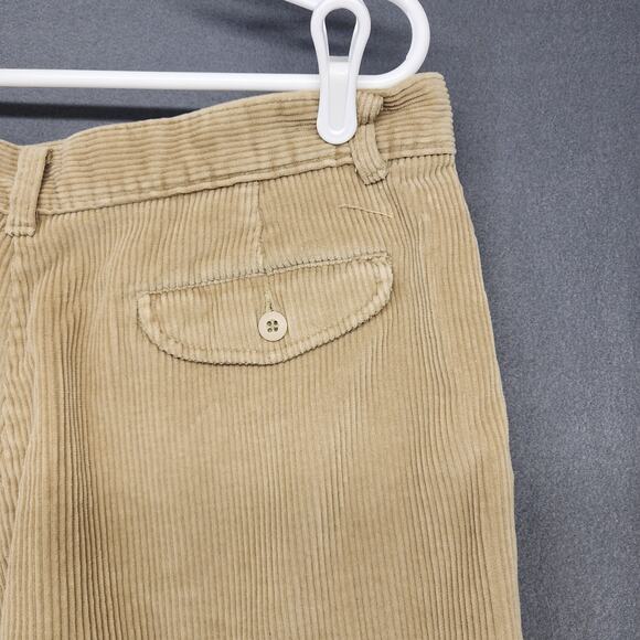LL Bean Corduroy Pants Womens 20 Beige Tan Pleated Taper Vintage Made in USA - Picture 13 of 15